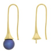 Ganchos pendientes para cuentas mitad-perforadas 8 mm - dorado con oro fino x2